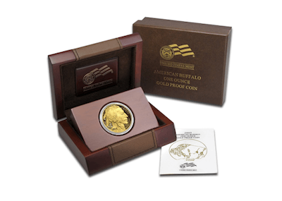 Moneda de oro "Proof" Buffalo americano de 2015